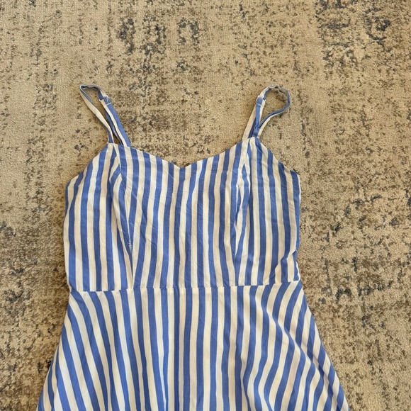 OLD NAVY Womens XS Blue White Striped Cami Fit & Flare Dress Smocked Back Mini - Picture 2 of 7